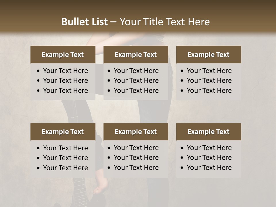 Girl With Guitar PowerPoint Template