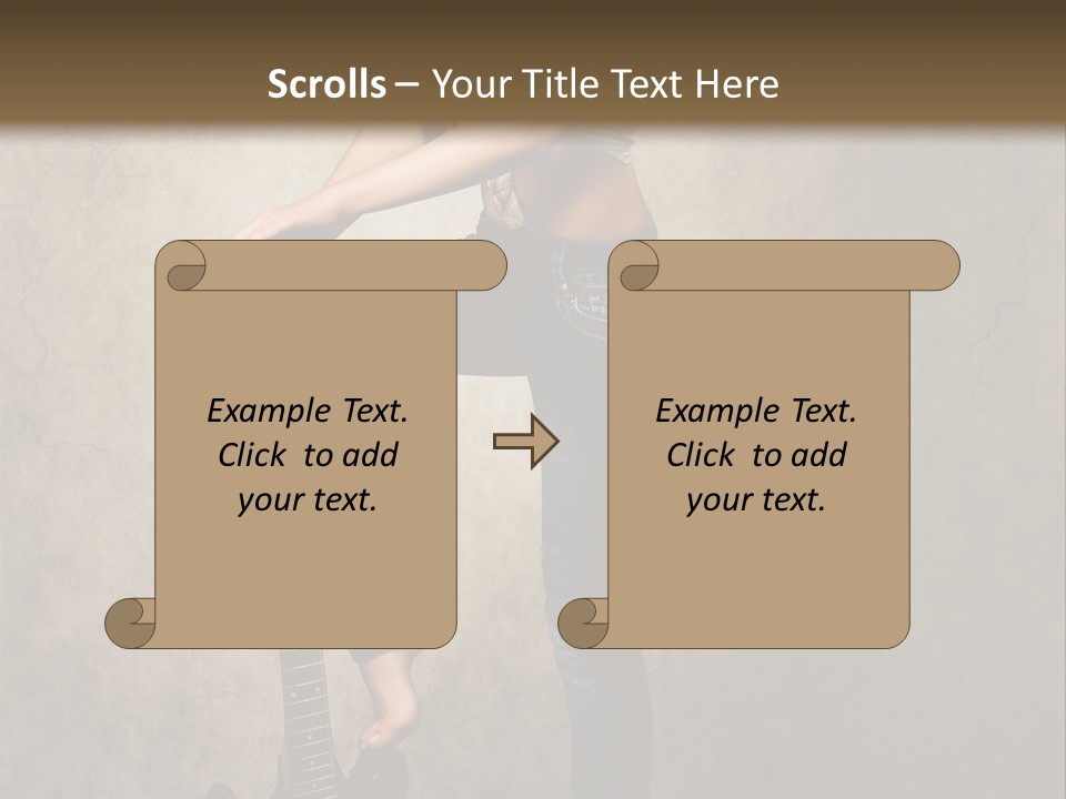 Girl With Guitar PowerPoint Template