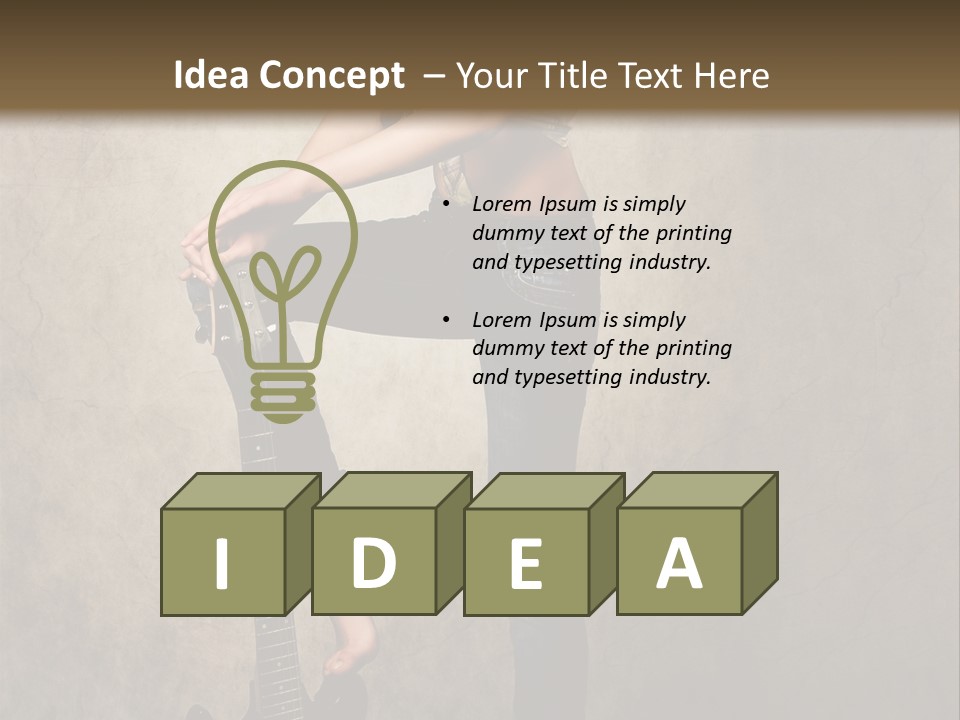 Girl With Guitar PowerPoint Template