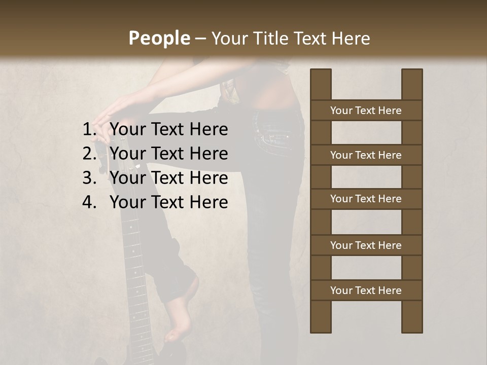 Girl With Guitar PowerPoint Template