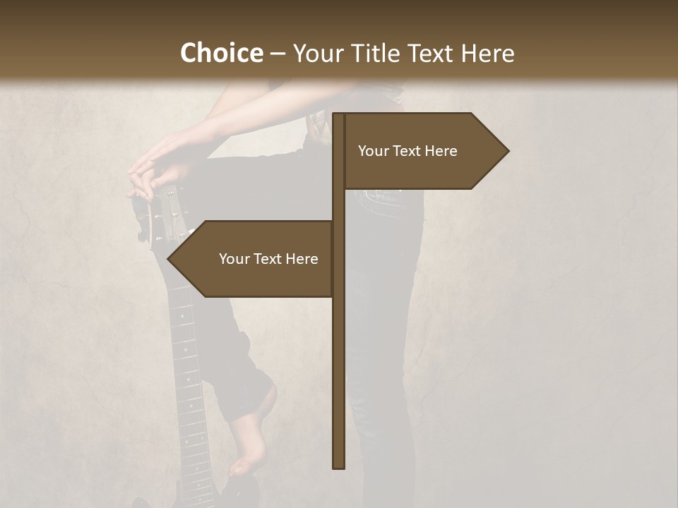 Girl With Guitar PowerPoint Template