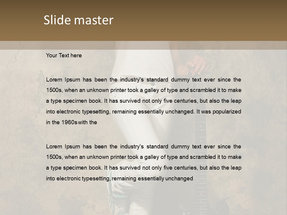 Girl With Guitar PowerPoint Template