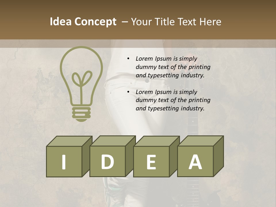 Girl With Guitar PowerPoint Template