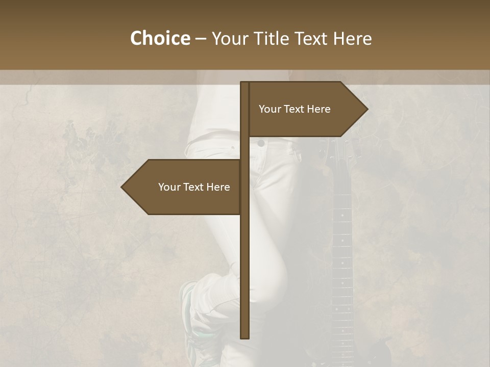 Girl With Guitar PowerPoint Template