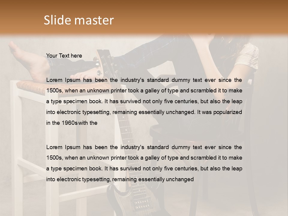 Acoustic Guitar Electric Guitar PowerPoint Template
