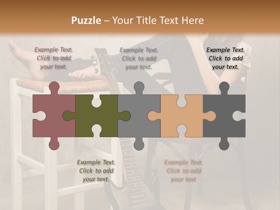 Acoustic Guitar Electric Guitar PowerPoint Template