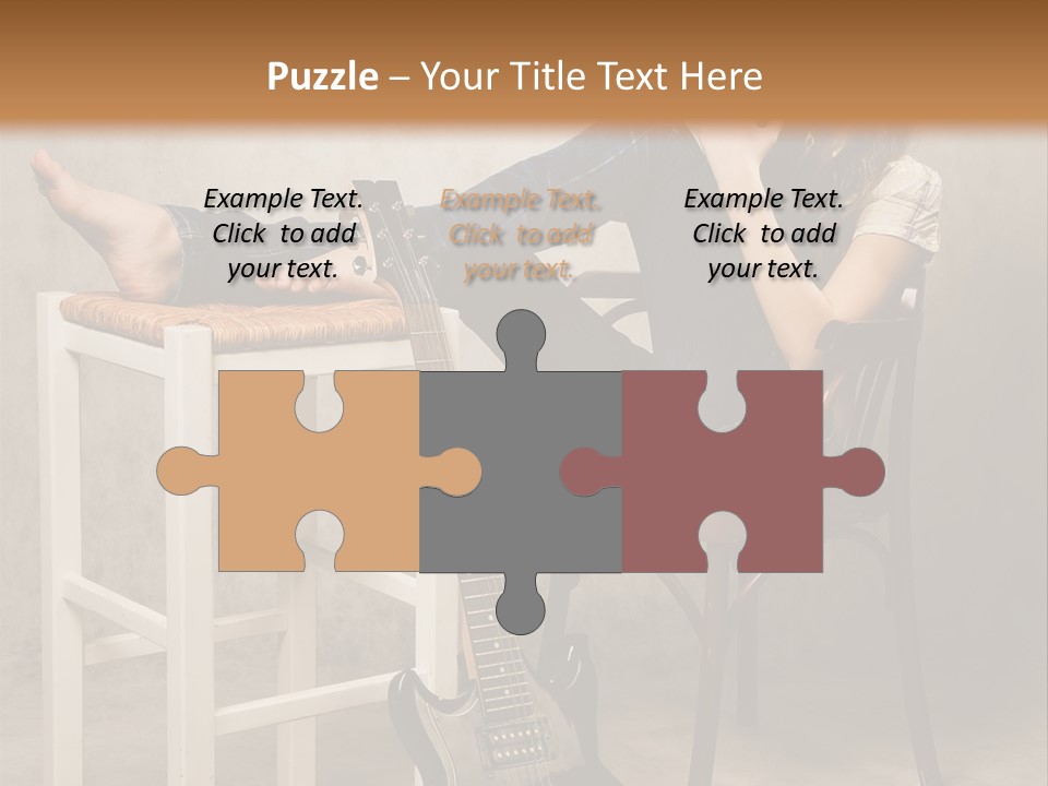 Acoustic Guitar Electric Guitar PowerPoint Template