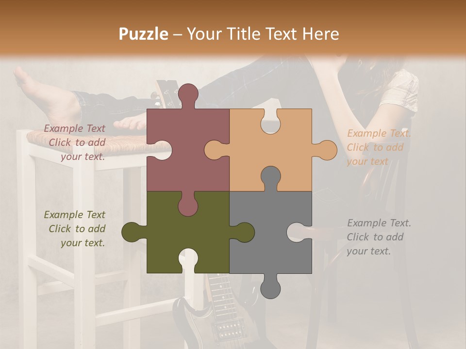 Acoustic Guitar Electric Guitar PowerPoint Template