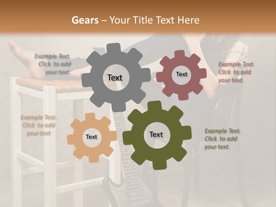 Acoustic Guitar Electric Guitar PowerPoint Template