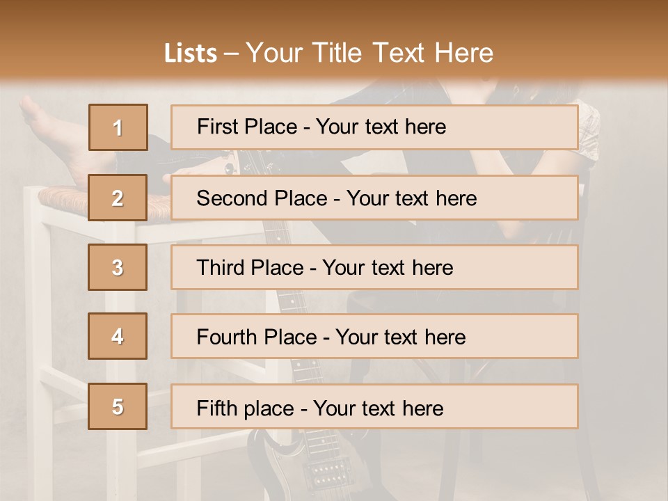 Acoustic Guitar Electric Guitar PowerPoint Template