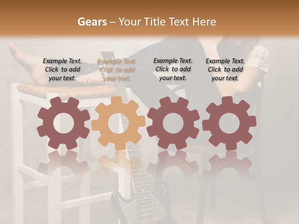 Acoustic Guitar Electric Guitar PowerPoint Template