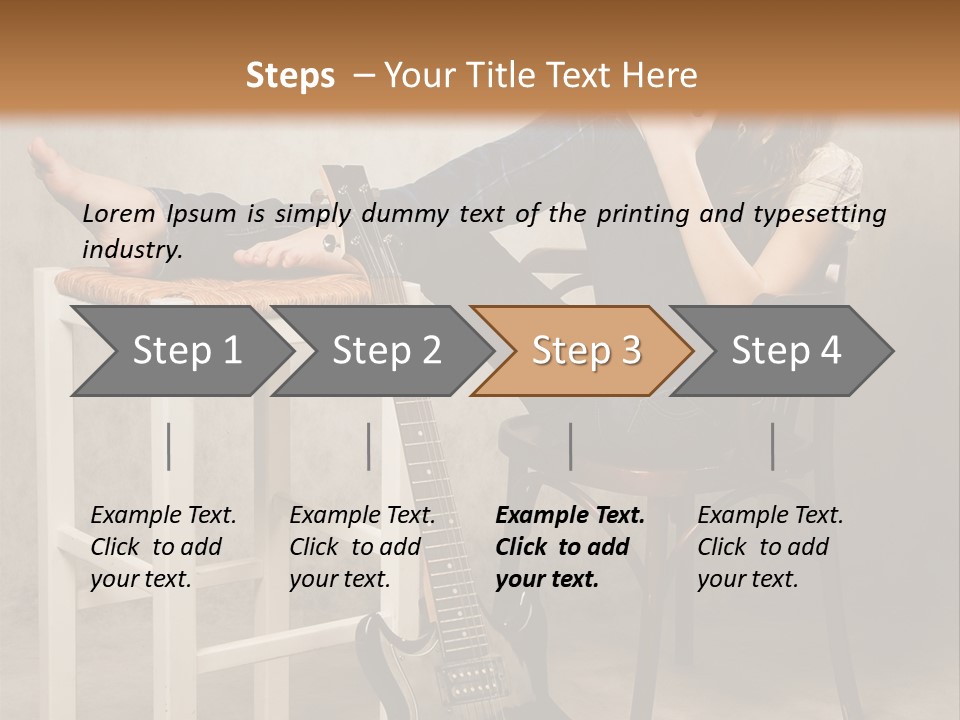 Acoustic Guitar Electric Guitar PowerPoint Template