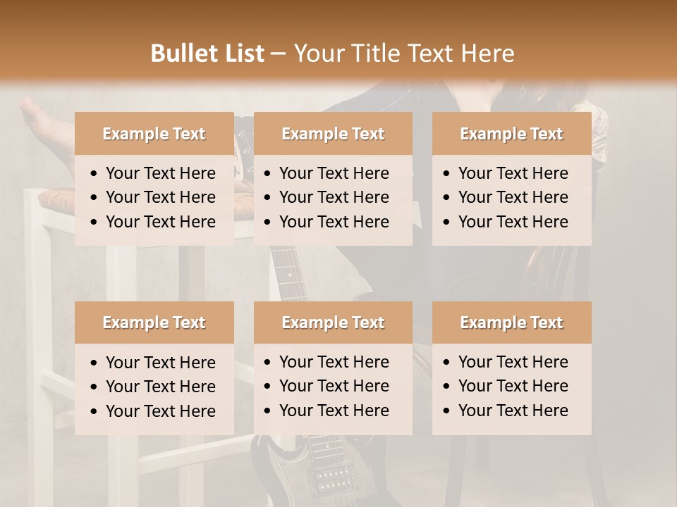 Acoustic Guitar Electric Guitar PowerPoint Template
