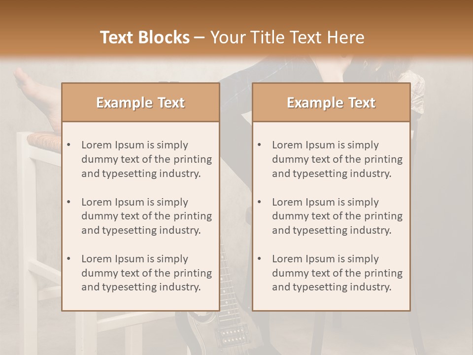 Acoustic Guitar Electric Guitar PowerPoint Template