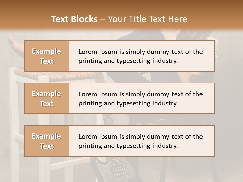 Acoustic Guitar Electric Guitar PowerPoint Template