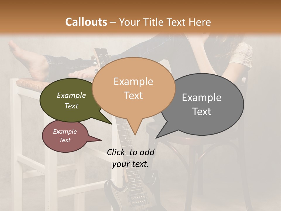 Acoustic Guitar Electric Guitar PowerPoint Template