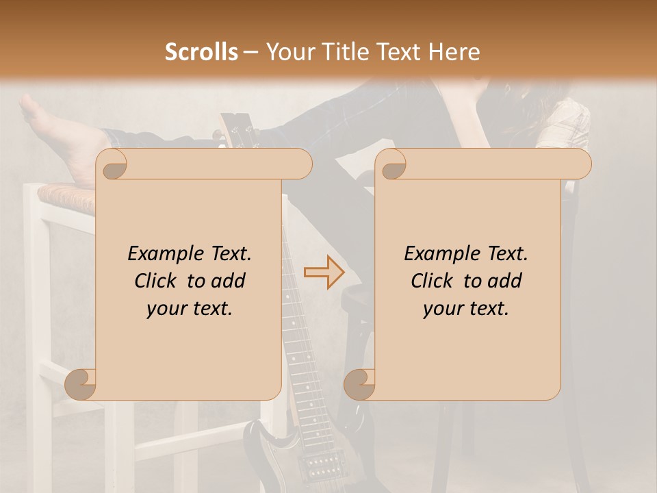 Acoustic Guitar Electric Guitar PowerPoint Template