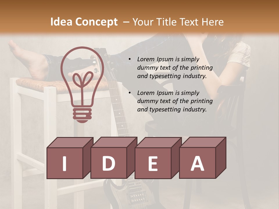 Acoustic Guitar Electric Guitar PowerPoint Template