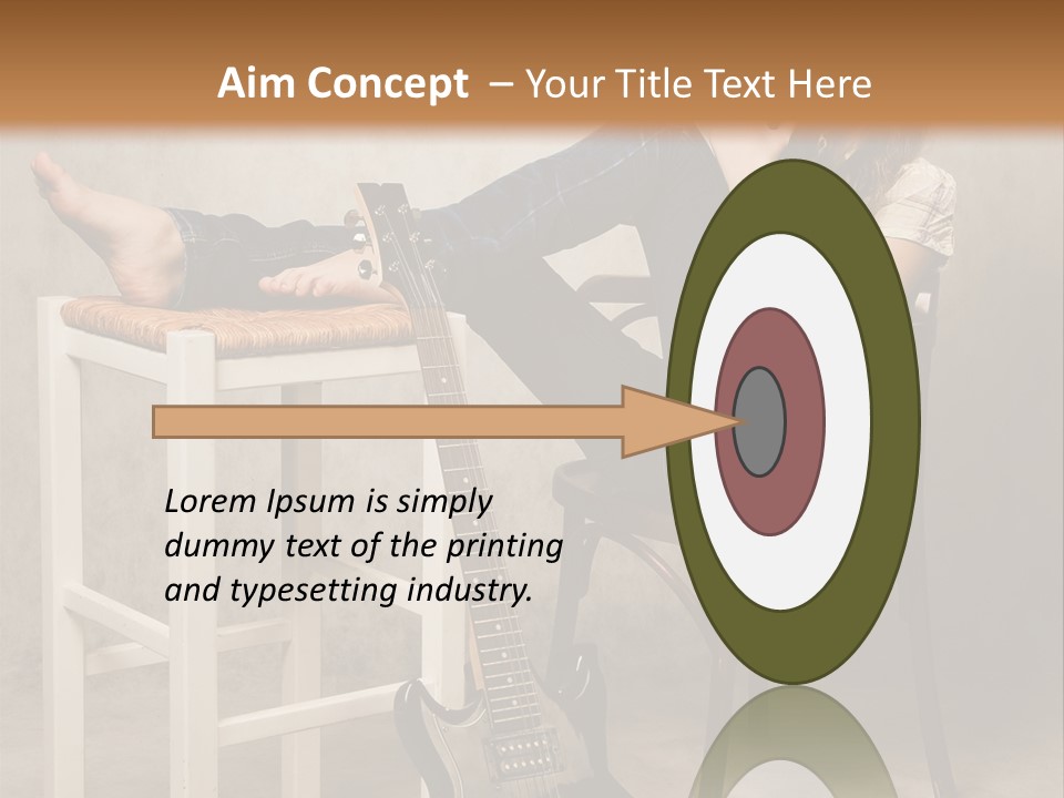 Acoustic Guitar Electric Guitar PowerPoint Template