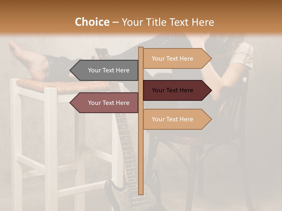 Acoustic Guitar Electric Guitar PowerPoint Template