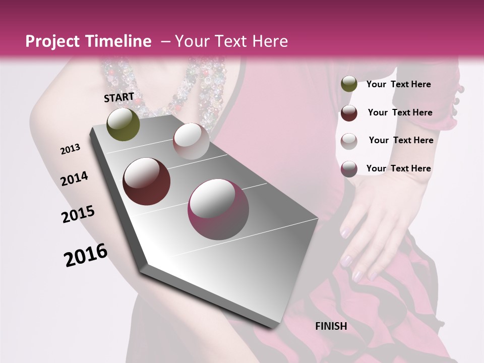 Girl Studio Pose PowerPoint Template