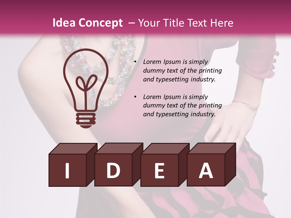 Girl Studio Pose PowerPoint Template