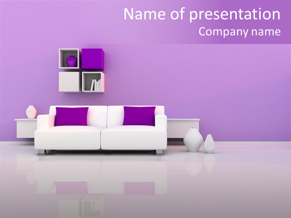 Purple And White Interior PowerPoint Template