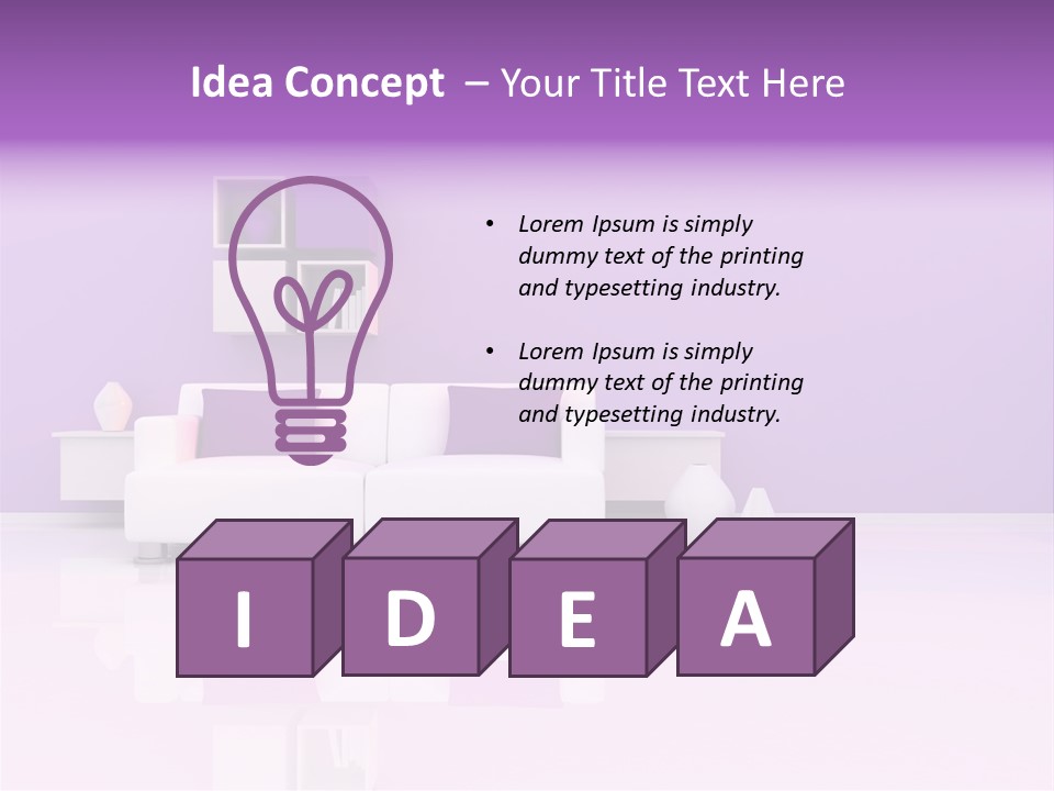 Purple And White Interior PowerPoint Template