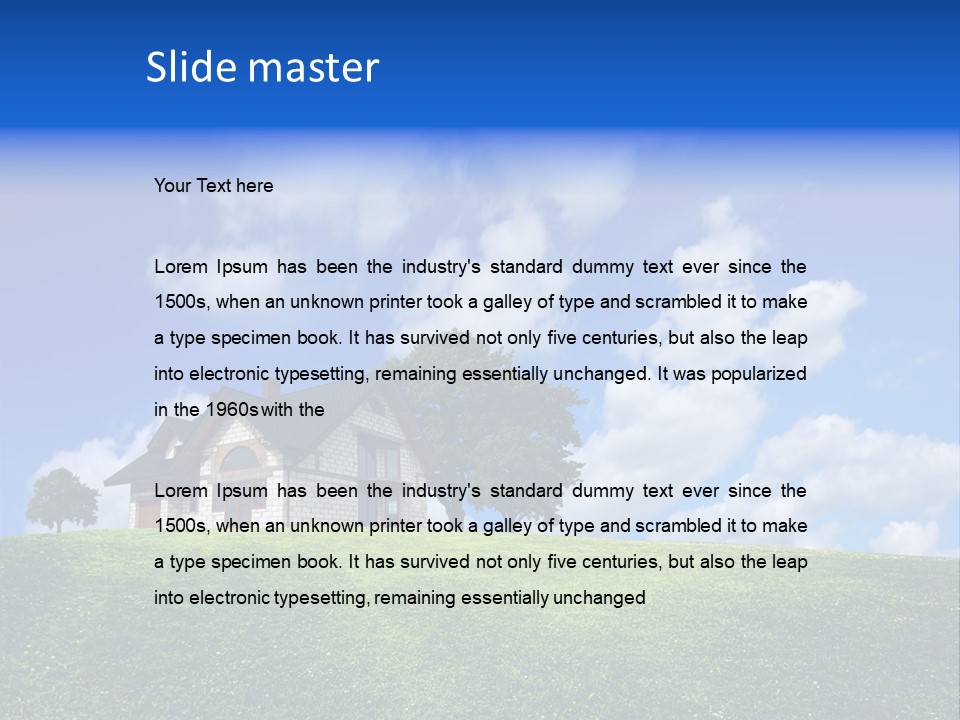 House On A Green Hill PowerPoint Template