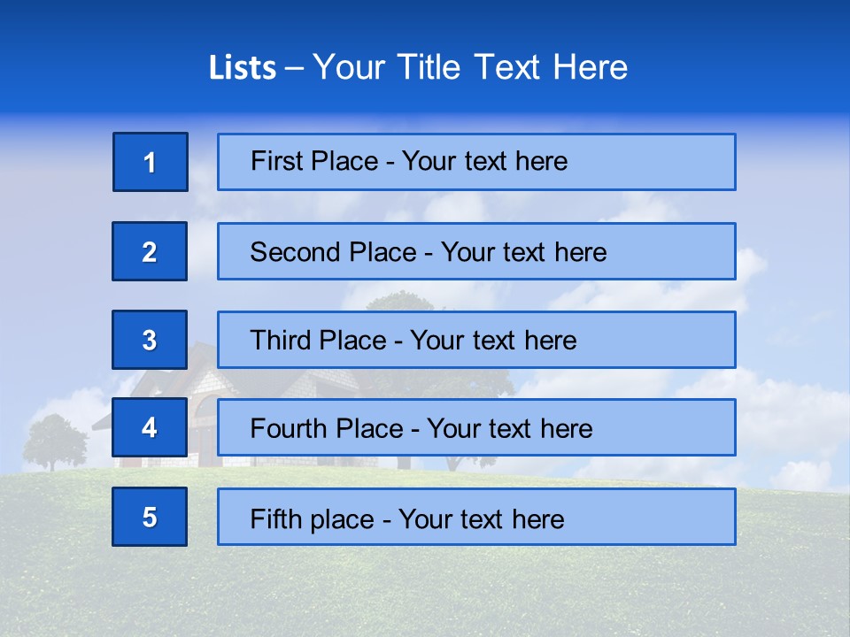 House On A Green Hill PowerPoint Template