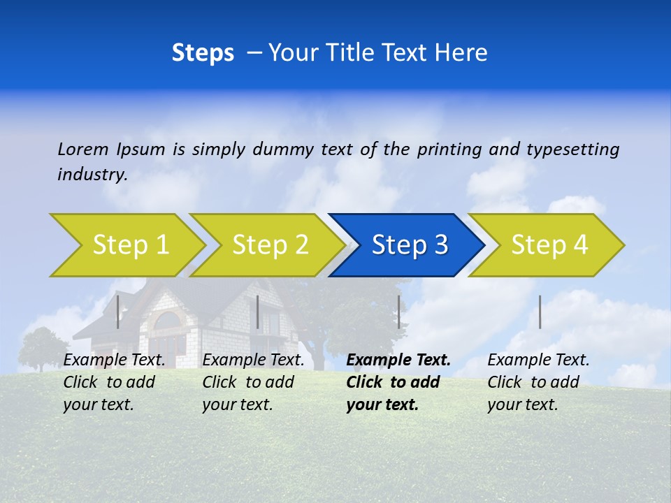 House On A Green Hill PowerPoint Template
