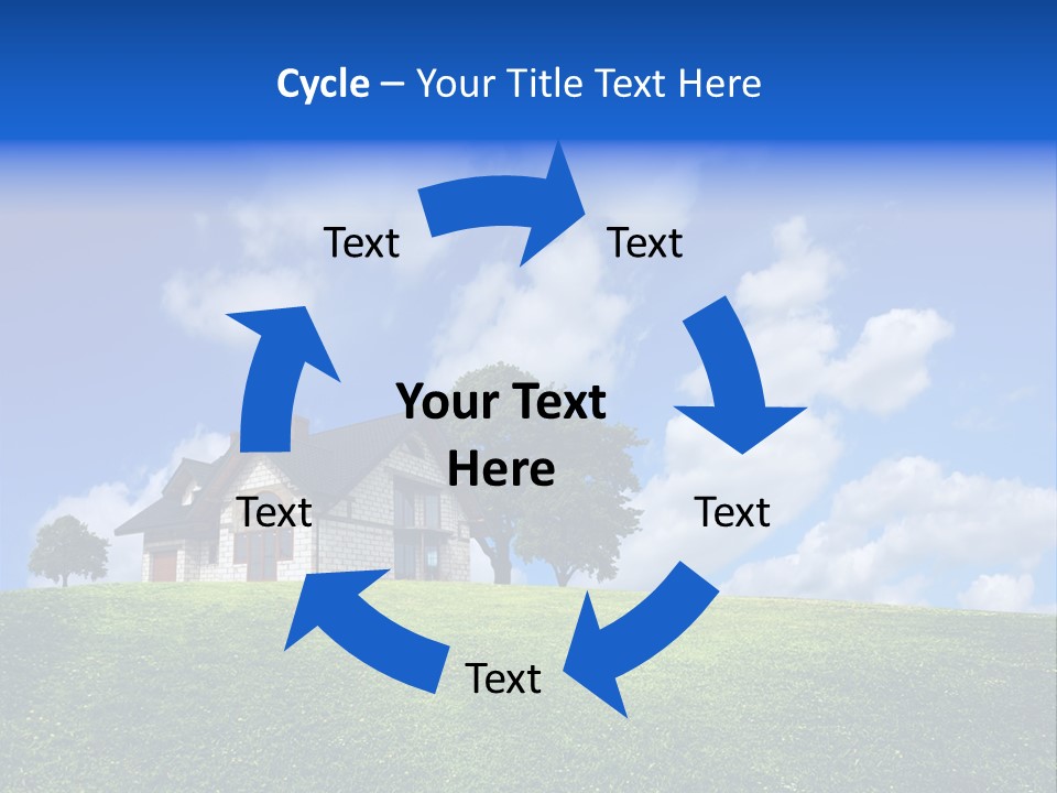 House On A Green Hill PowerPoint Template