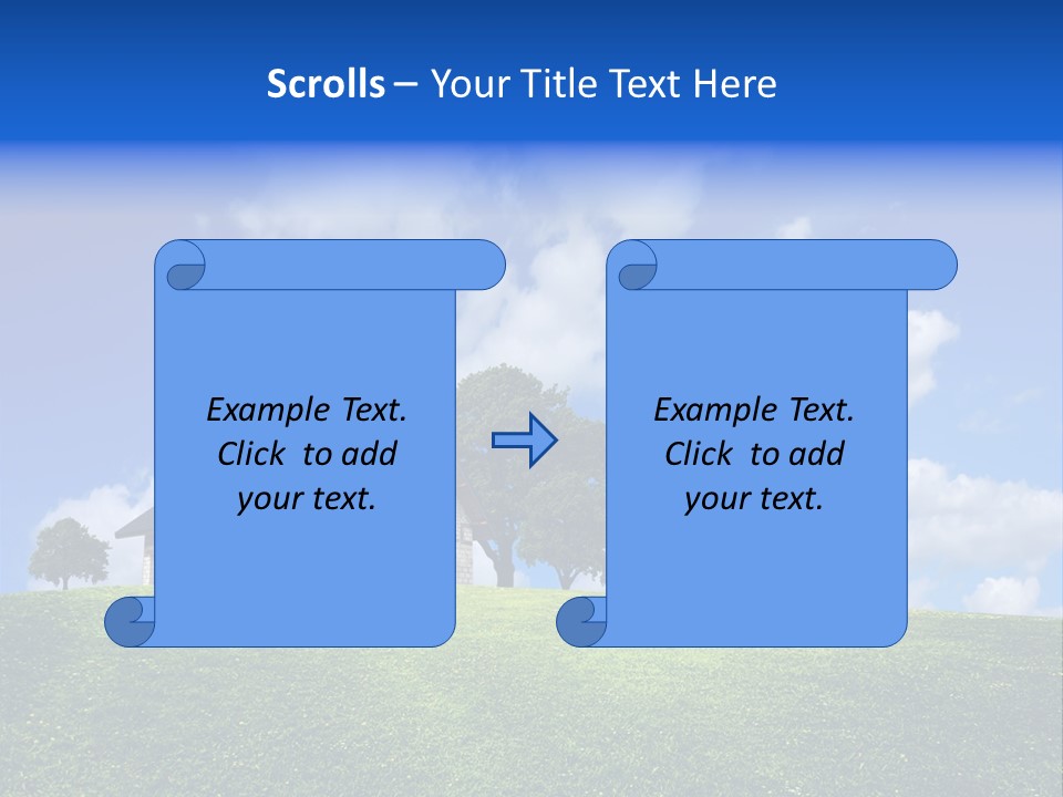 House On A Green Hill PowerPoint Template