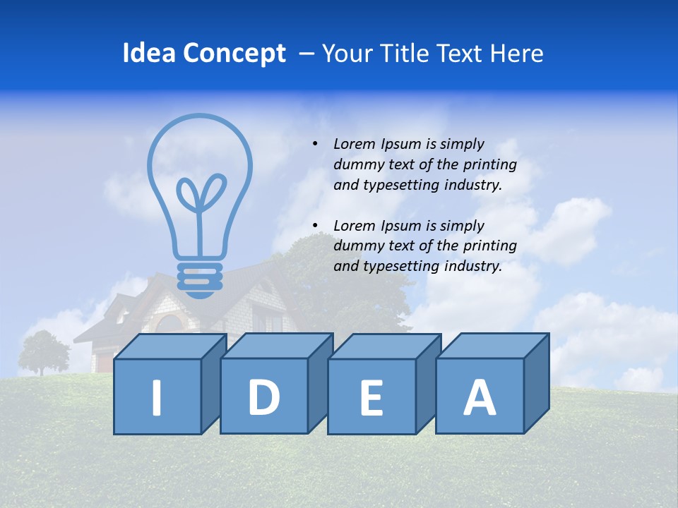 House On A Green Hill PowerPoint Template