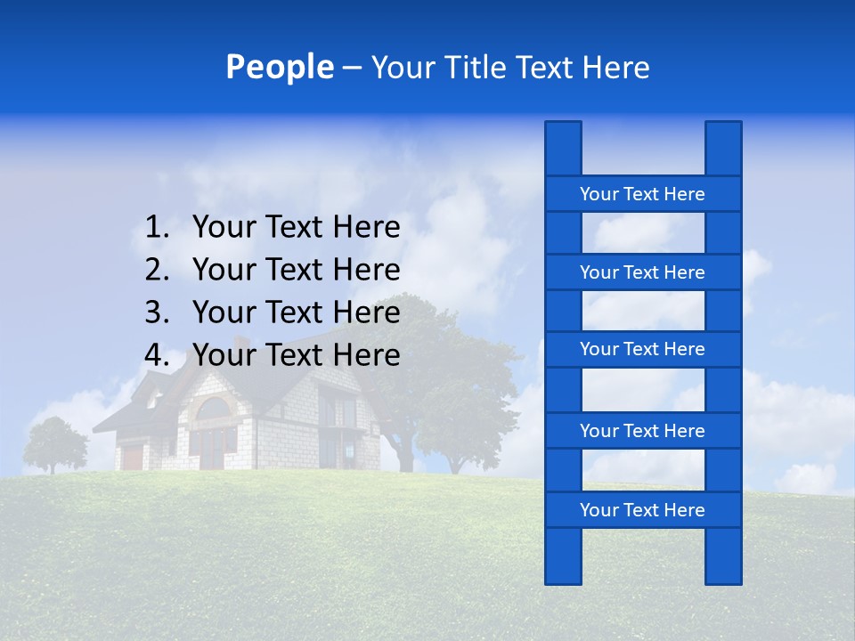 House On A Green Hill PowerPoint Template