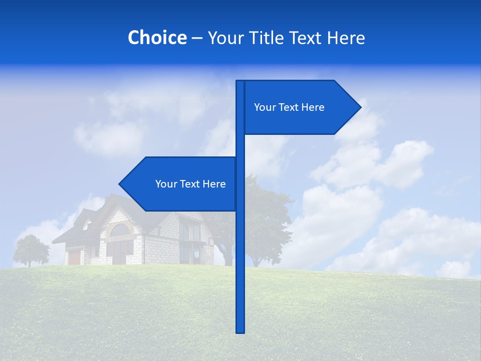House On A Green Hill PowerPoint Template
