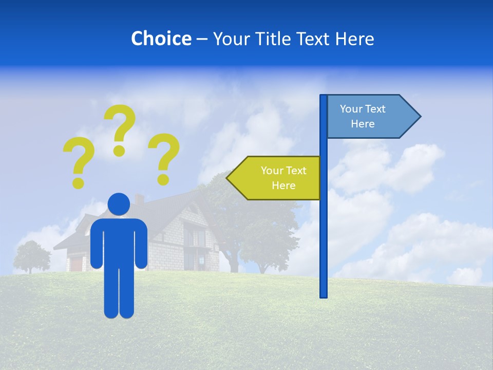 House On A Green Hill PowerPoint Template