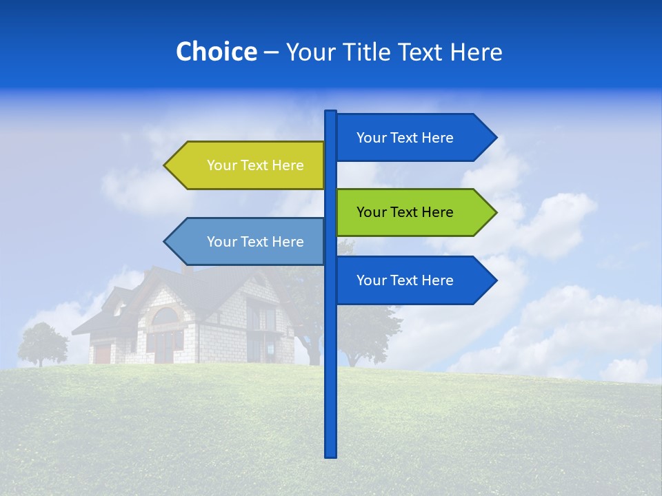 House On A Green Hill PowerPoint Template