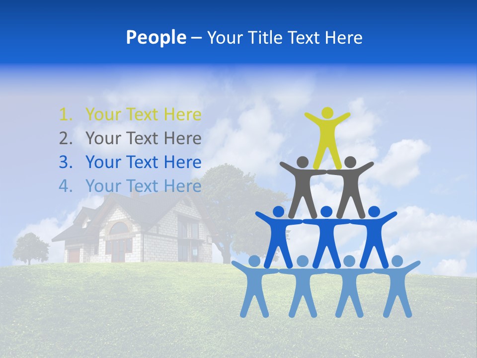 House On A Green Hill PowerPoint Template