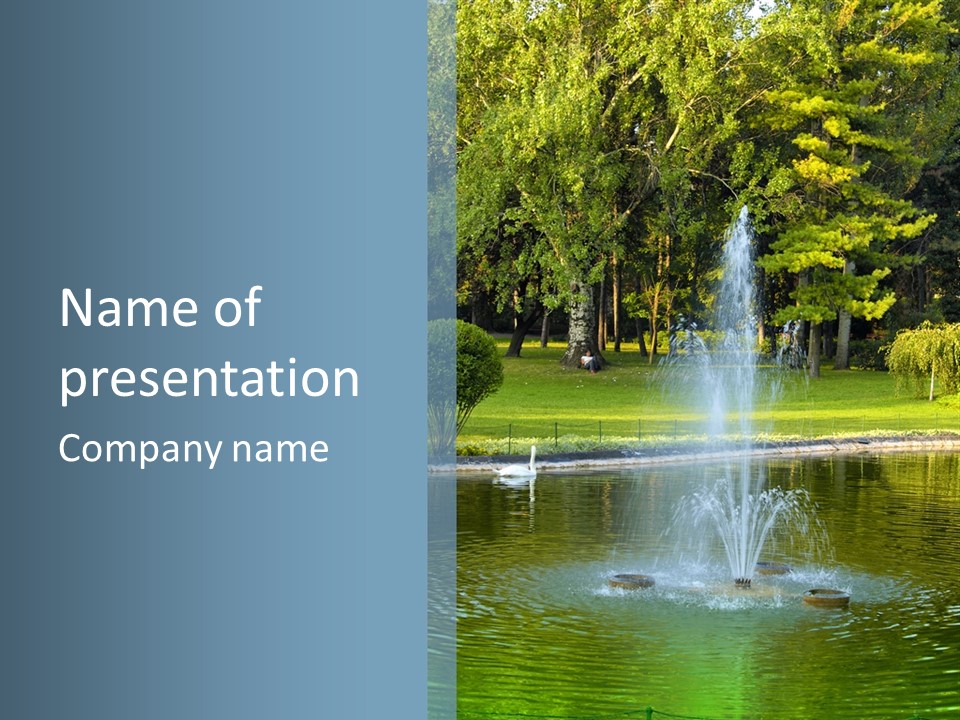 Central Landscaped Garden PowerPoint Template