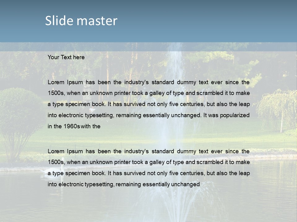 Central Landscaped Garden PowerPoint Template