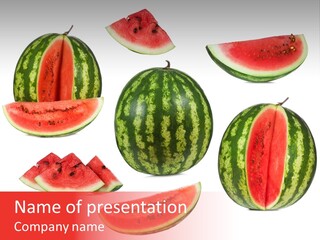 Watermelon White Background PowerPoint Template