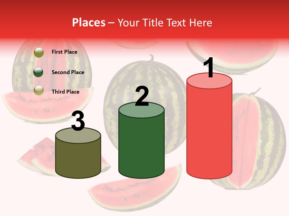 Watermelon White Background PowerPoint Template