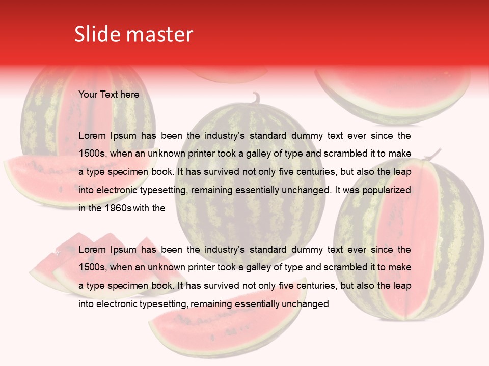 Watermelon White Background PowerPoint Template