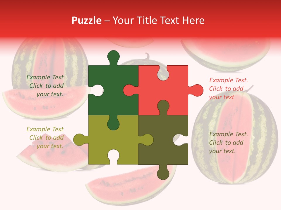 Watermelon White Background PowerPoint Template