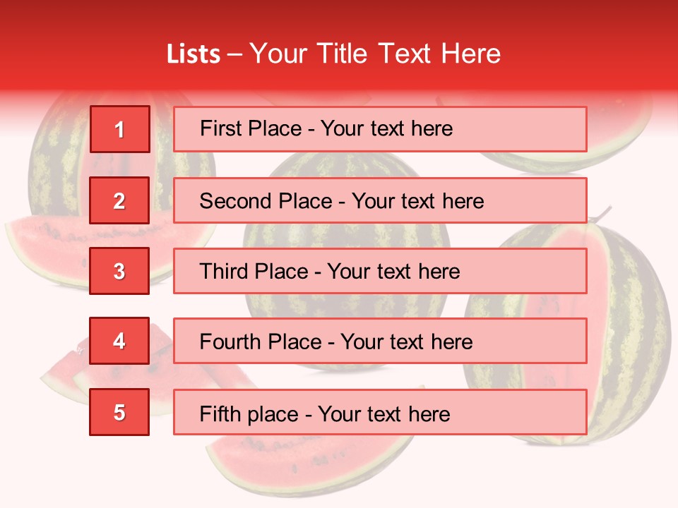 Watermelon White Background PowerPoint Template