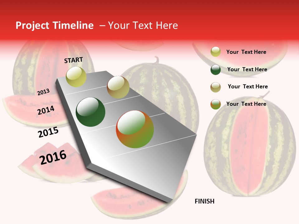 Watermelon White Background PowerPoint Template