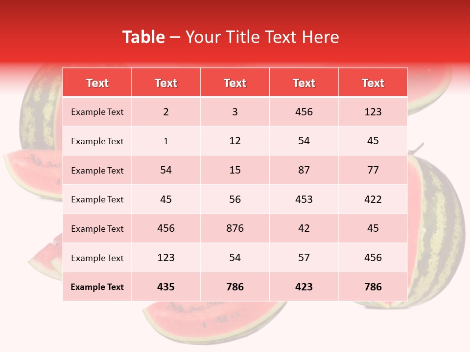 Watermelon White Background PowerPoint Template