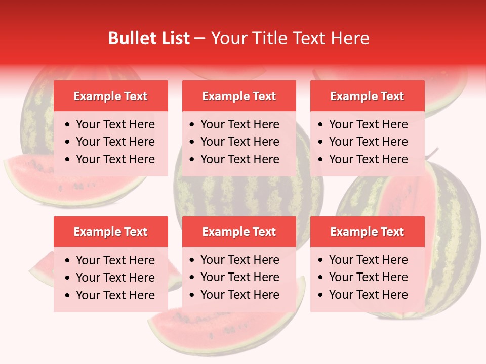 Watermelon White Background PowerPoint Template