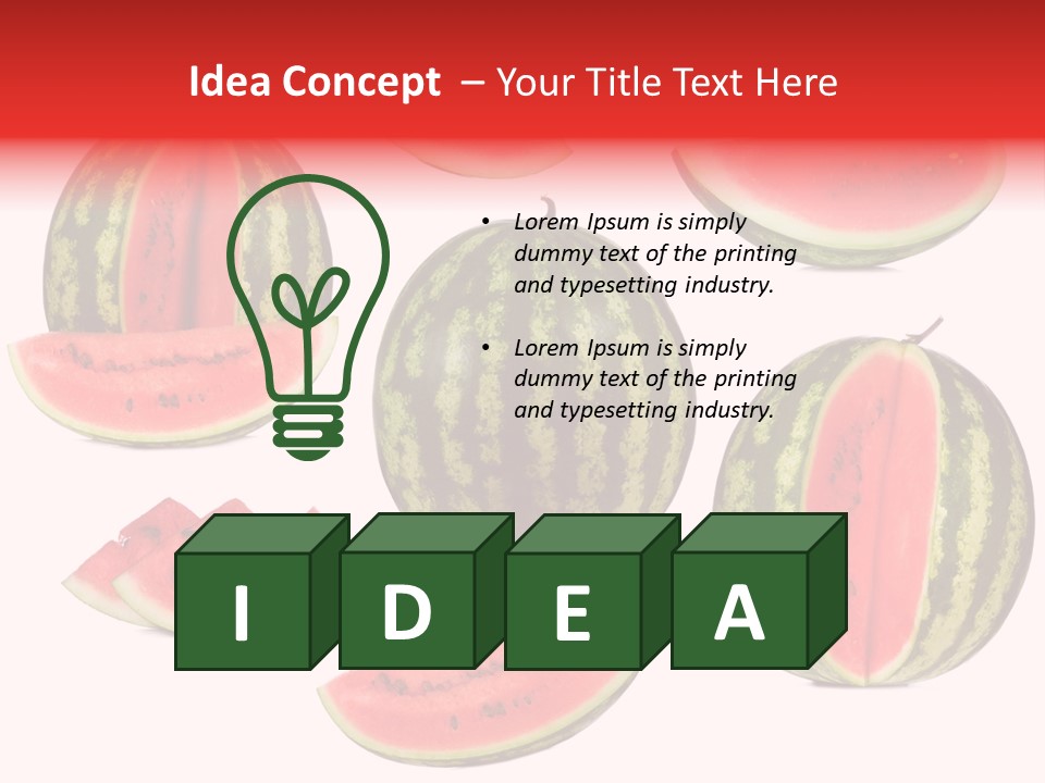 Watermelon White Background PowerPoint Template